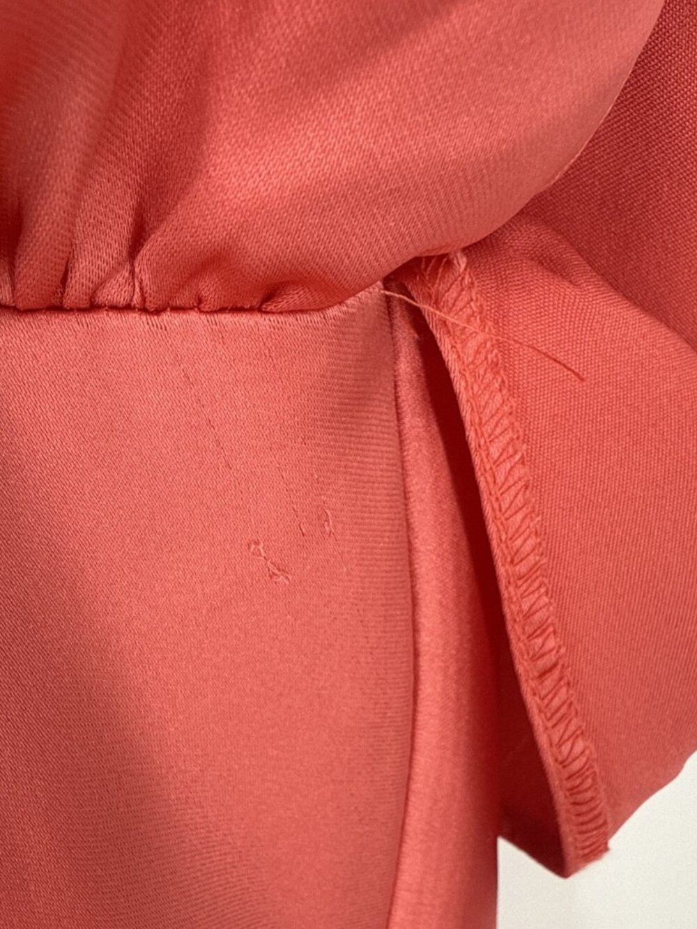 ASOS DESIGN Curve Size US 16 Coral wrap front batwing sleeve satin midi dress - Picture 16 of 16